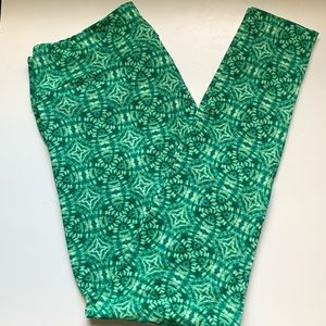 Lularoe green tie dye TC leggings